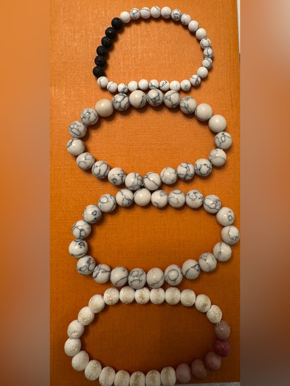 Bracelet  Beaded lot 4 Natural Stone Stretch Bracelets